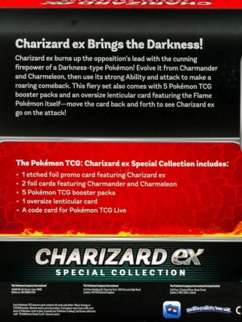 Pokemon Charizard EX Special Collection – Black & Orange Fire-Themed Box